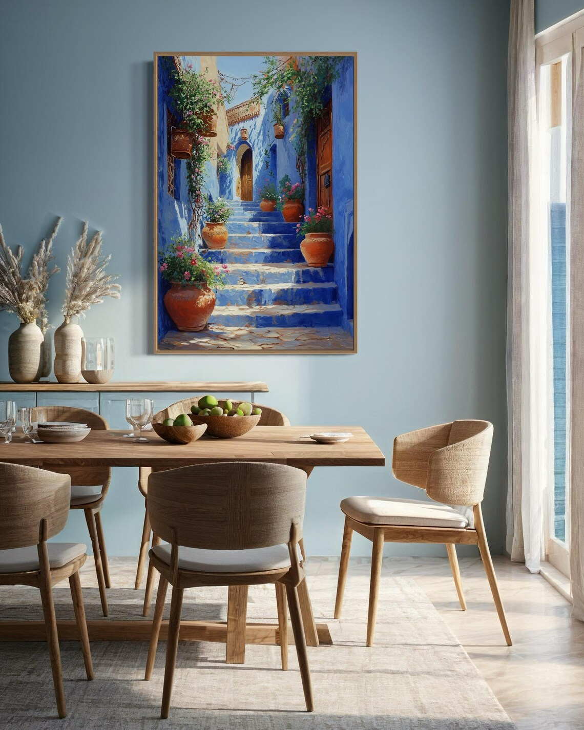 Chefchaouen Blue City, Moroccan Travel Art Print - Image 2