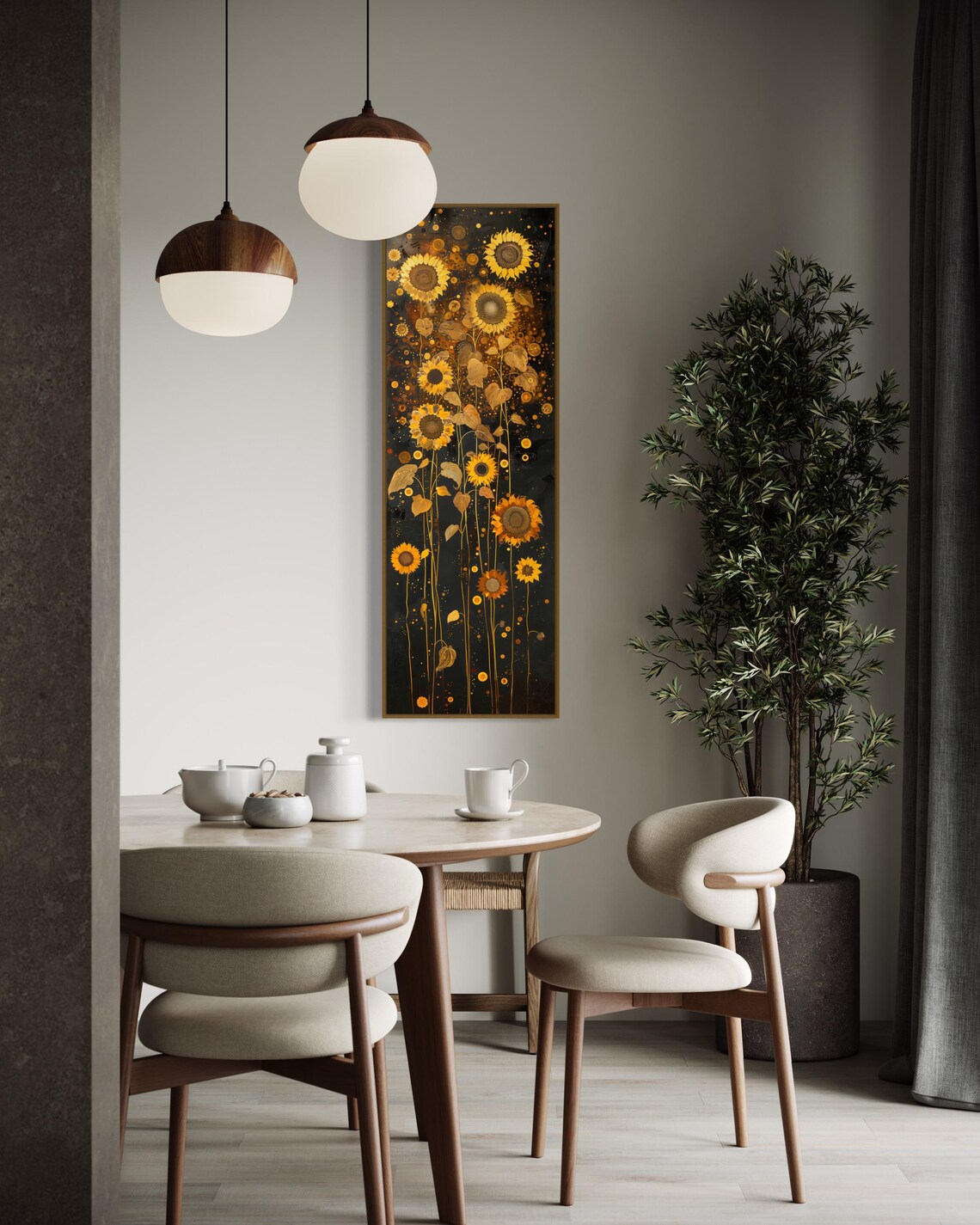 Whimsical Sunflower Garden Art Print, Rustic Decor - Image 5