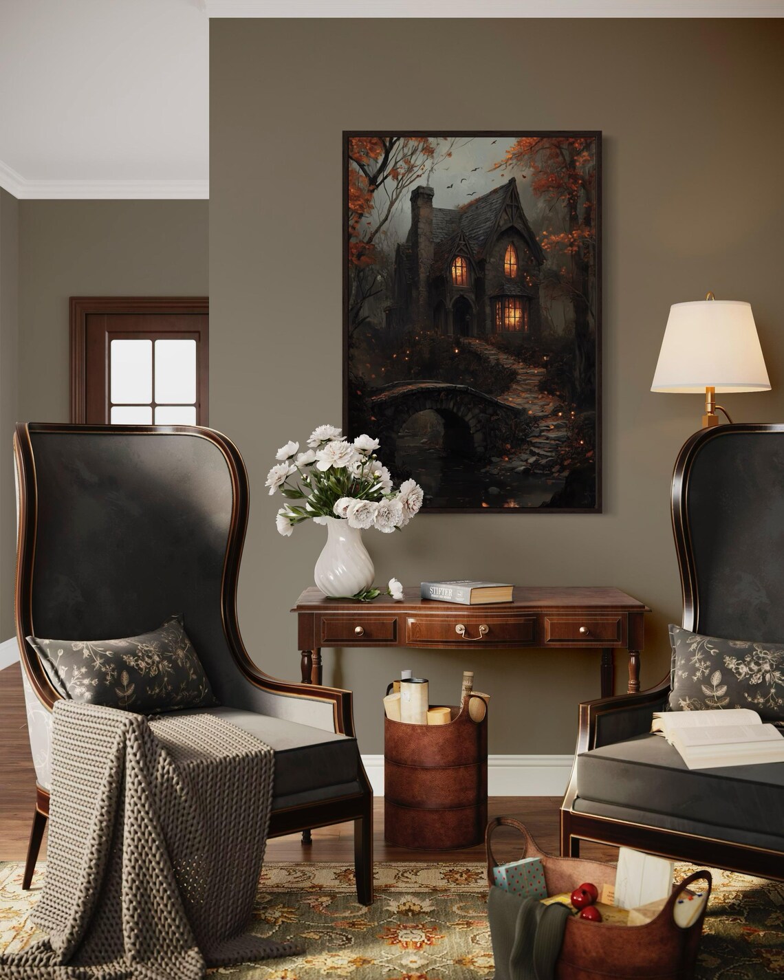 Mystical Haunted House Halloween Forest Art Print - Image 2