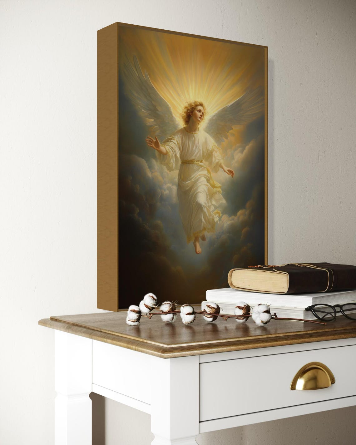 Guardian Angel Heavenly Glow Clouds Divine Spiritual Faith Poster - Image 3
