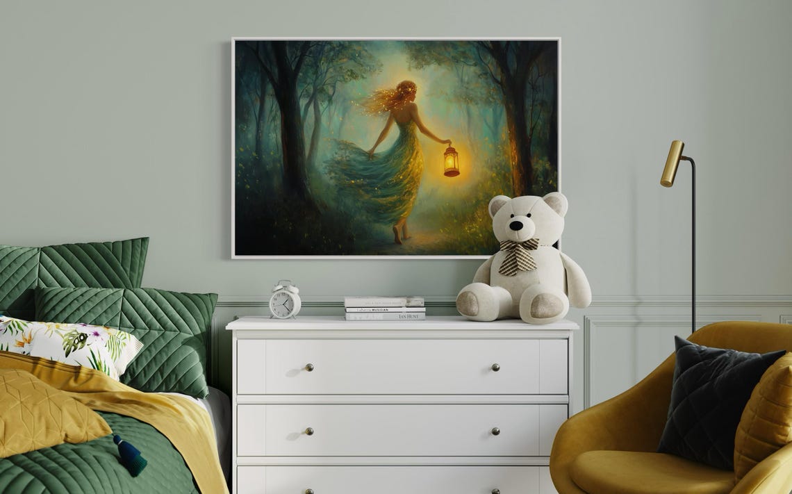 Mystical Forest Woman Art Print, Fantasy Forest Decor - Image 3