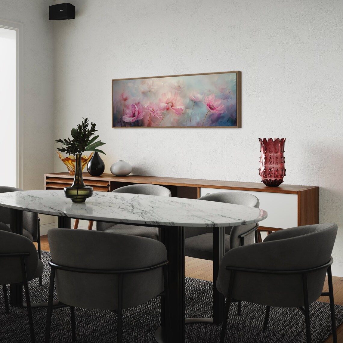 Pastel Floral Panorama Art Print, Living Room - Image 4