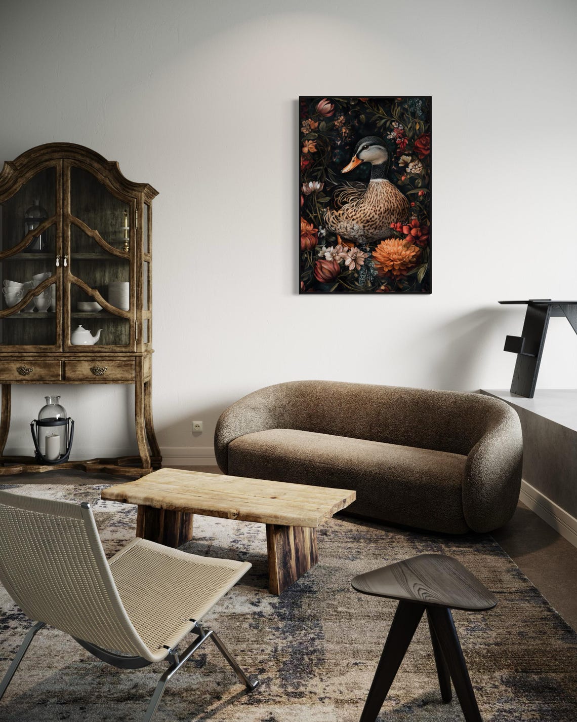 Wild Duck Dark Moody Floral Portrait Elegant Botanical Wall Art Poster - Image 4