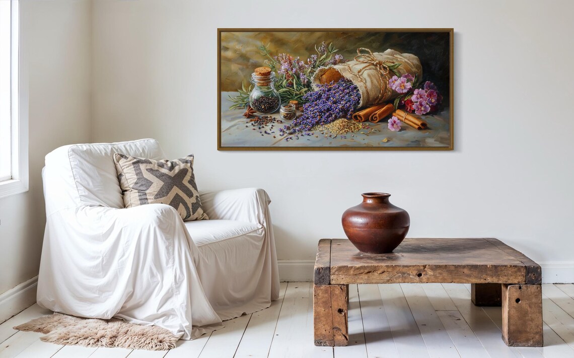 Lavender Kitchen Art Print, Rustic Herb Still Life - Image 4