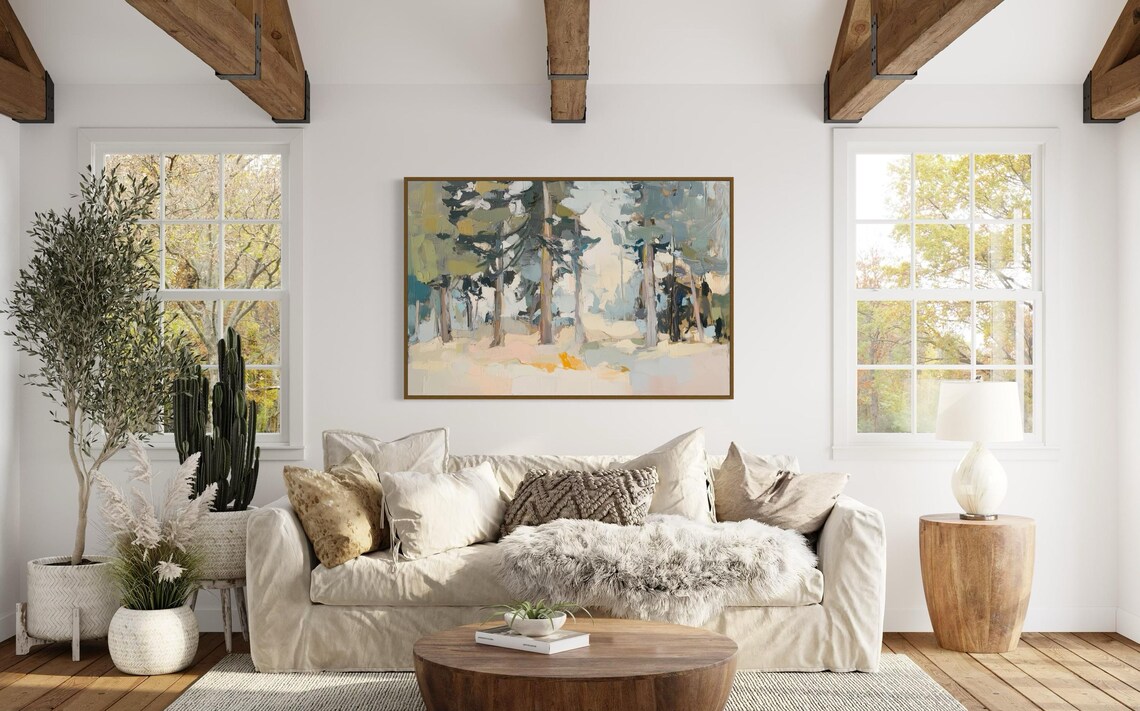 Impressionist Pine Tree Art Print, Rustic Forest - Image 4