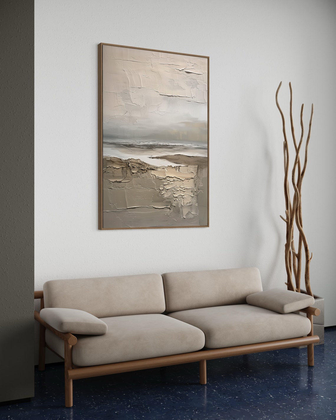 Nordic Shoreline Whispers Neutral Abstract Coastal Art Poster - Image 5