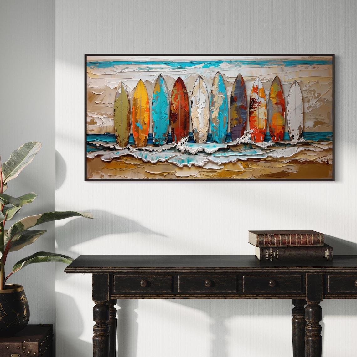 Surfboard Coastal Panoramic Art Print for Beach House - Image 5