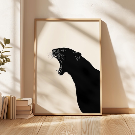 Black Panther Minimalist Poster, Bold Silhouette