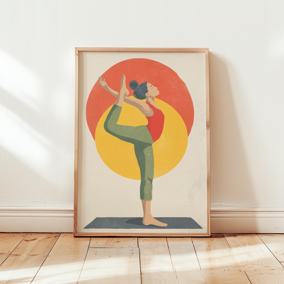 Dancer Pose Yoga, Earthy Minimalist Line Art