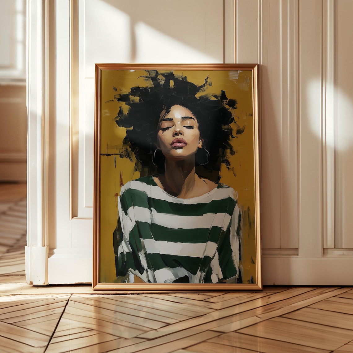 Expressive Black Woman Art Print, Afrocentric Decor