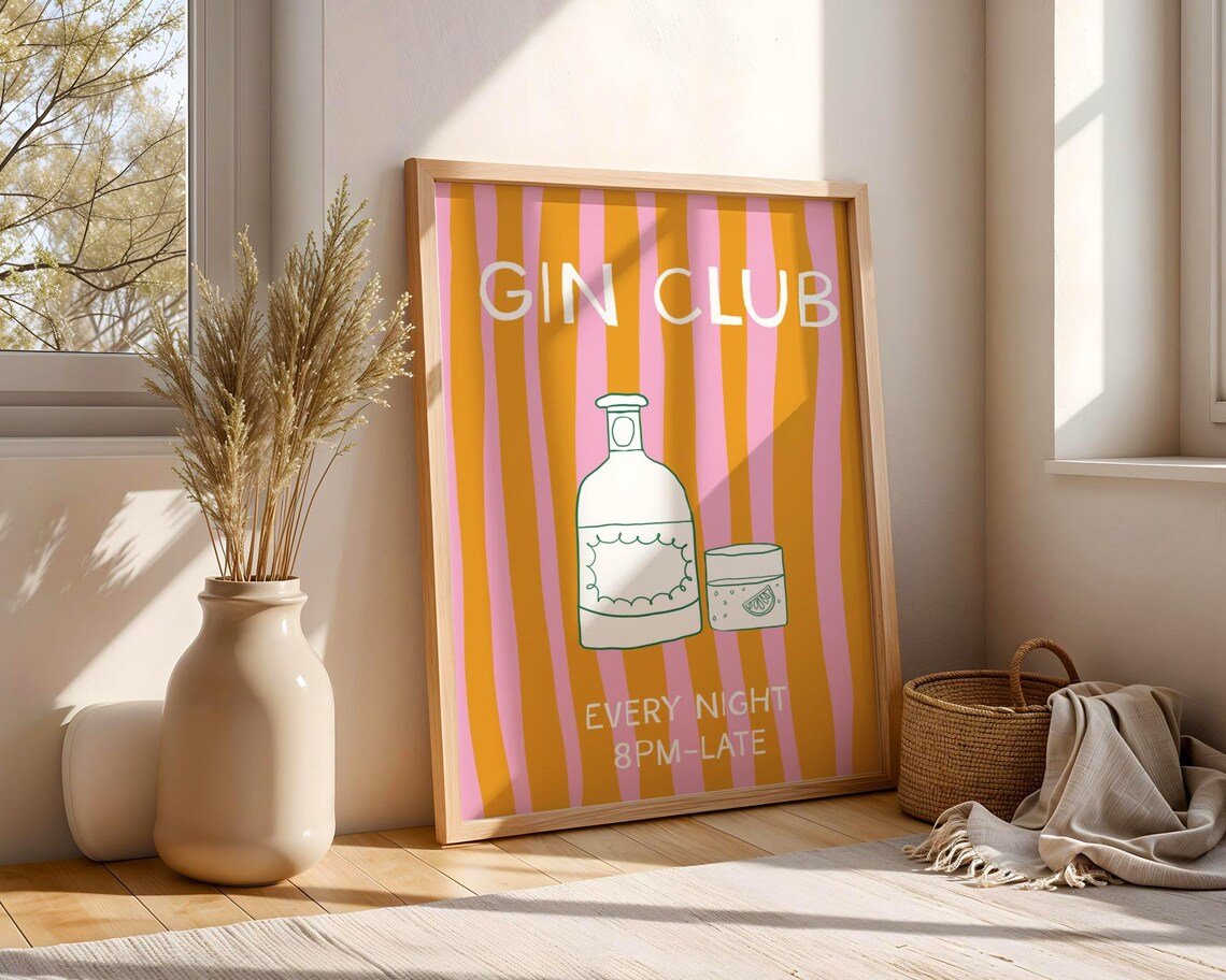 Gin Club Kitchen Food Art Print - Image 2