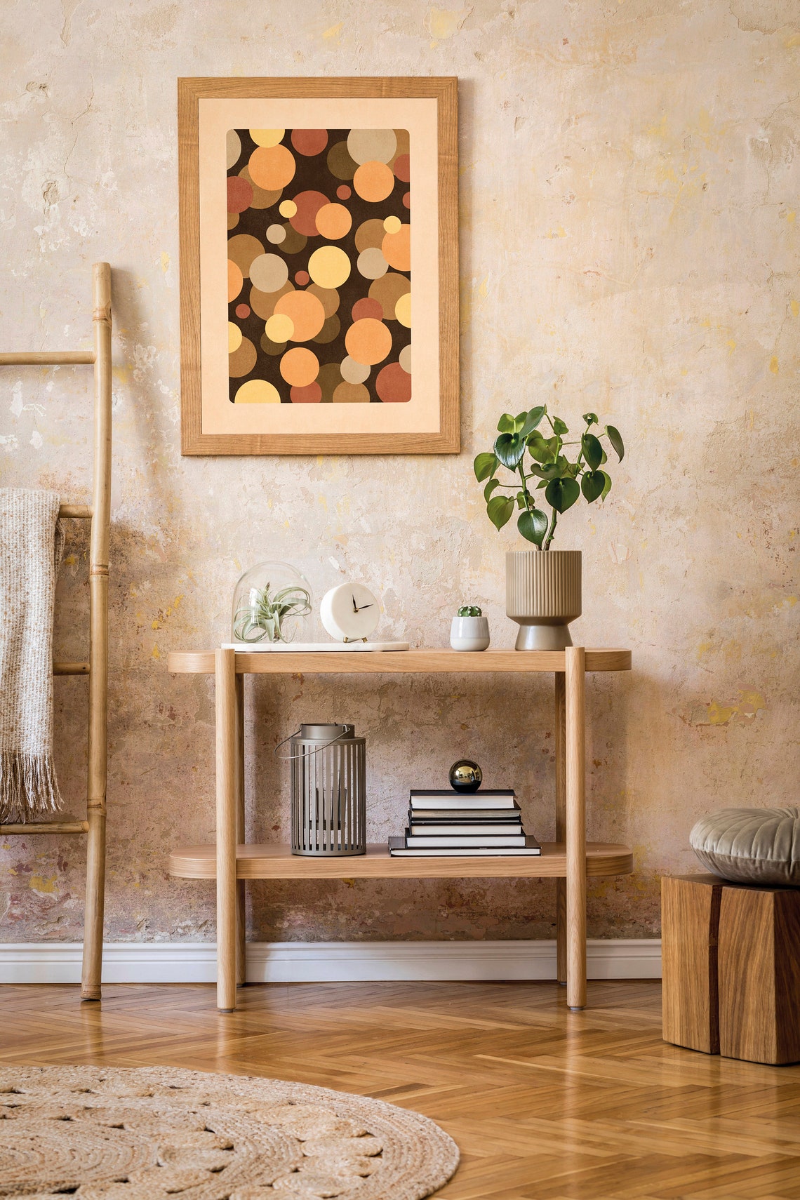 Warm Retro Geometric Circles Modern Abstract 70s Style Wall Art - Image 3