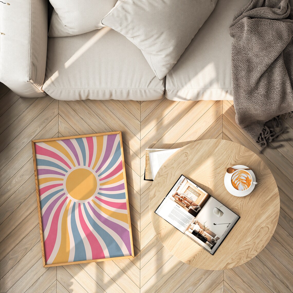 Colorful Sun Print Poster, Nursery Room Decor - Image 2