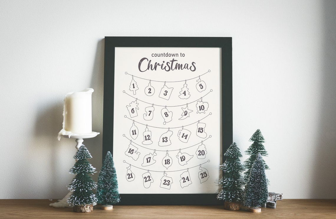 Countdown to Christmas Days Calendar Modern Minimal Holiday Poster - Image 3