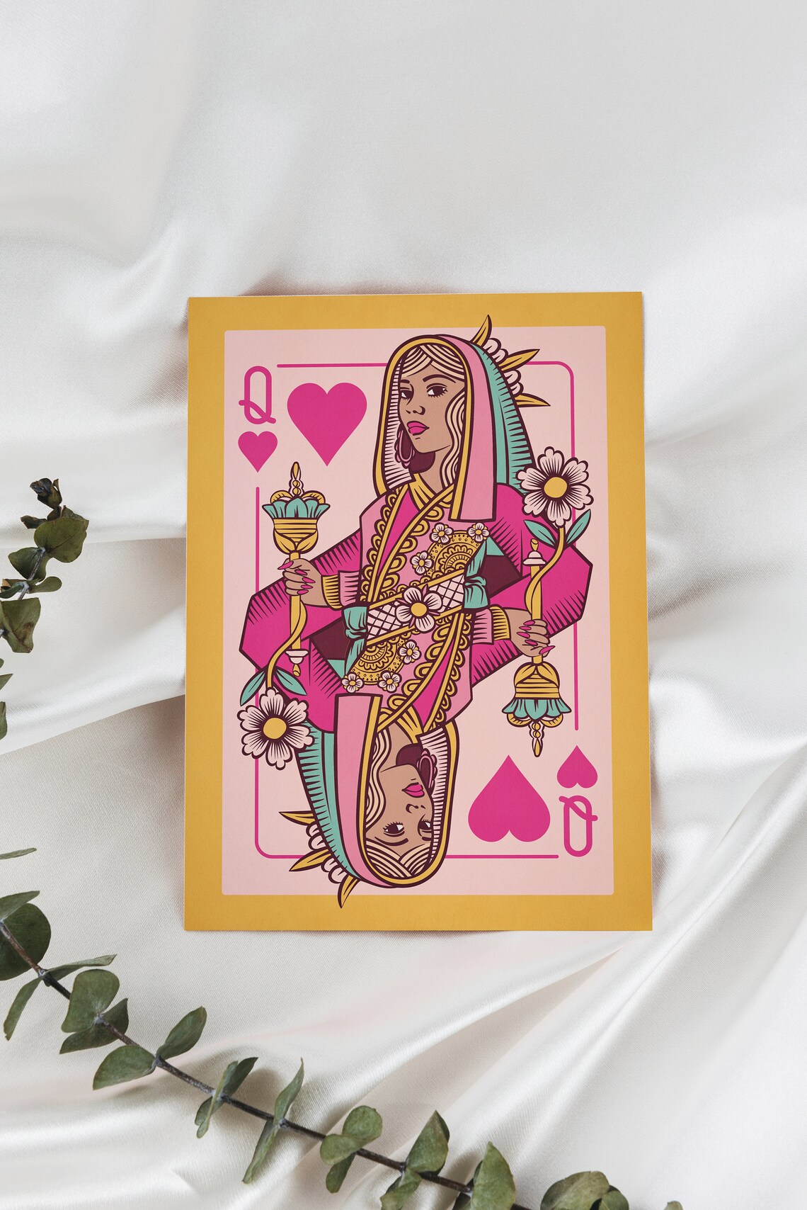 Queen Of Hearts Maximalist Poster, Funky Decor