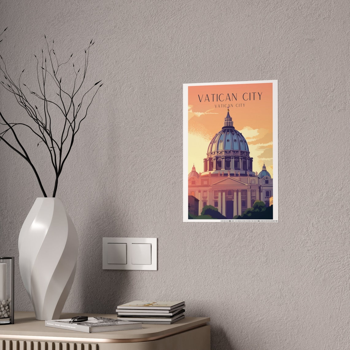 Vatican City Art Deco Travel Poster - Image 2