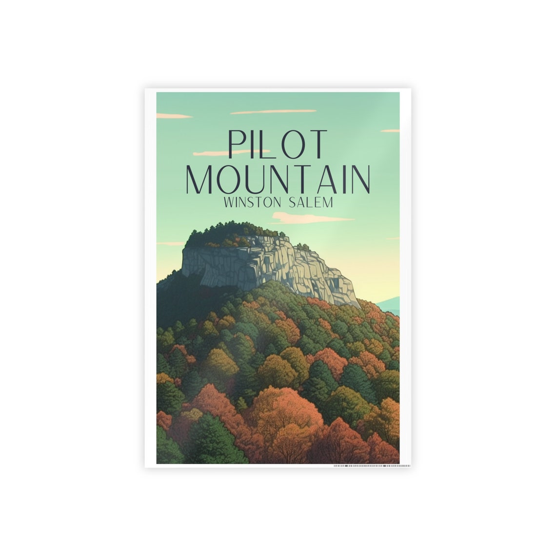 Pilot Mountain Travel Poster, Nature Landscape - Image 4