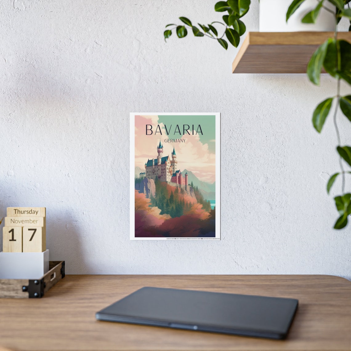 Neuschwanstein Travel Poster, Bavaria Germany Alps - Image 3