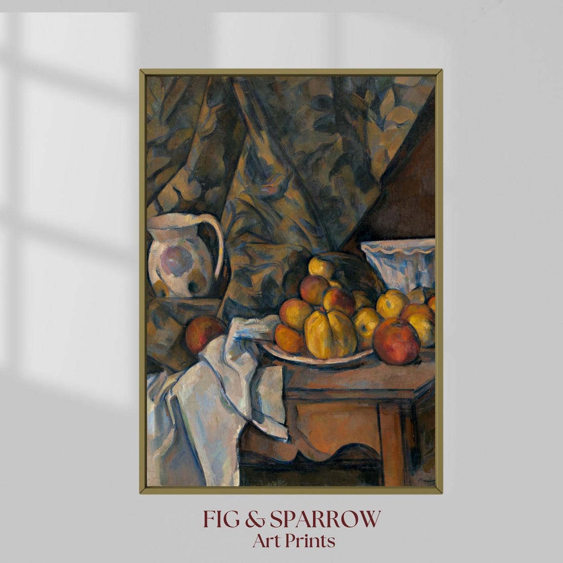 Vintage Fruit Still Life Rustic Kitchen Apple Pitcher Poster