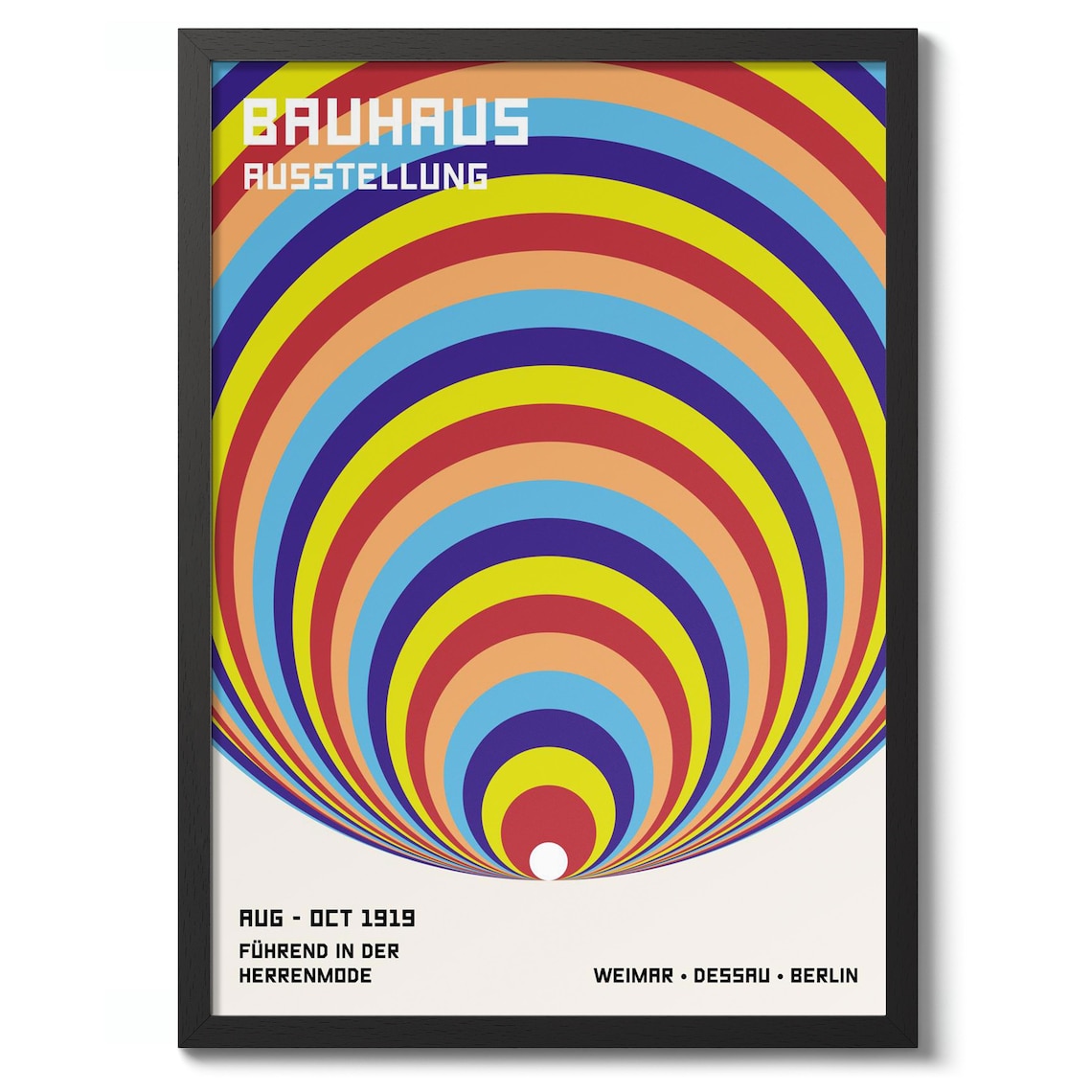 Bauhaus Exhibition 1919 Colorful Circles Geometric Design Art Poster