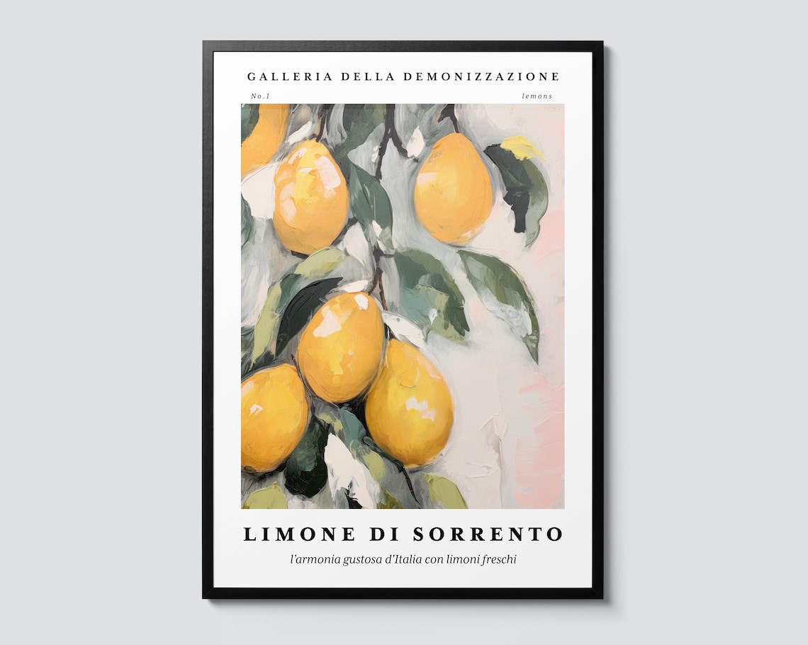 Sorrento Italy Lemon Branch Impressionist Still Life Wall Art