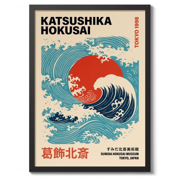 Sumida Hokusai Museum Print Japanese Woodblock Poster Tokyo Exhibition Wall Art Decor