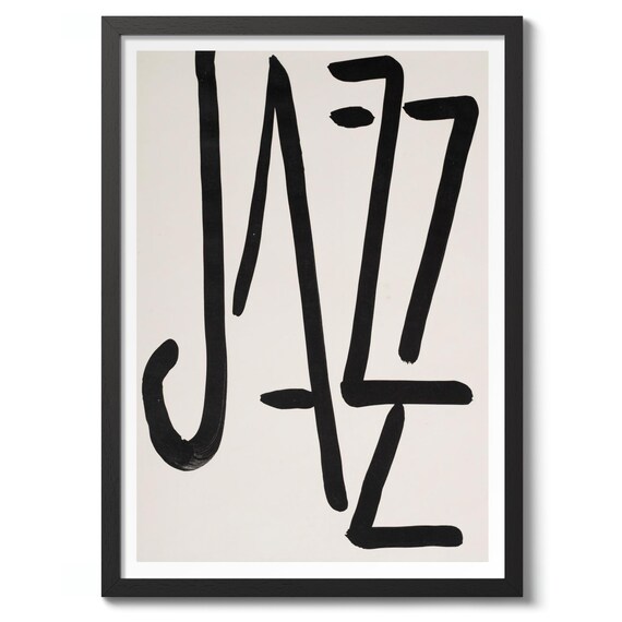 Jazz By Henri Matisse Bold Black Typography Music Art Poster