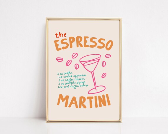 Espresso Martini Art Print, Bar Cart Decor