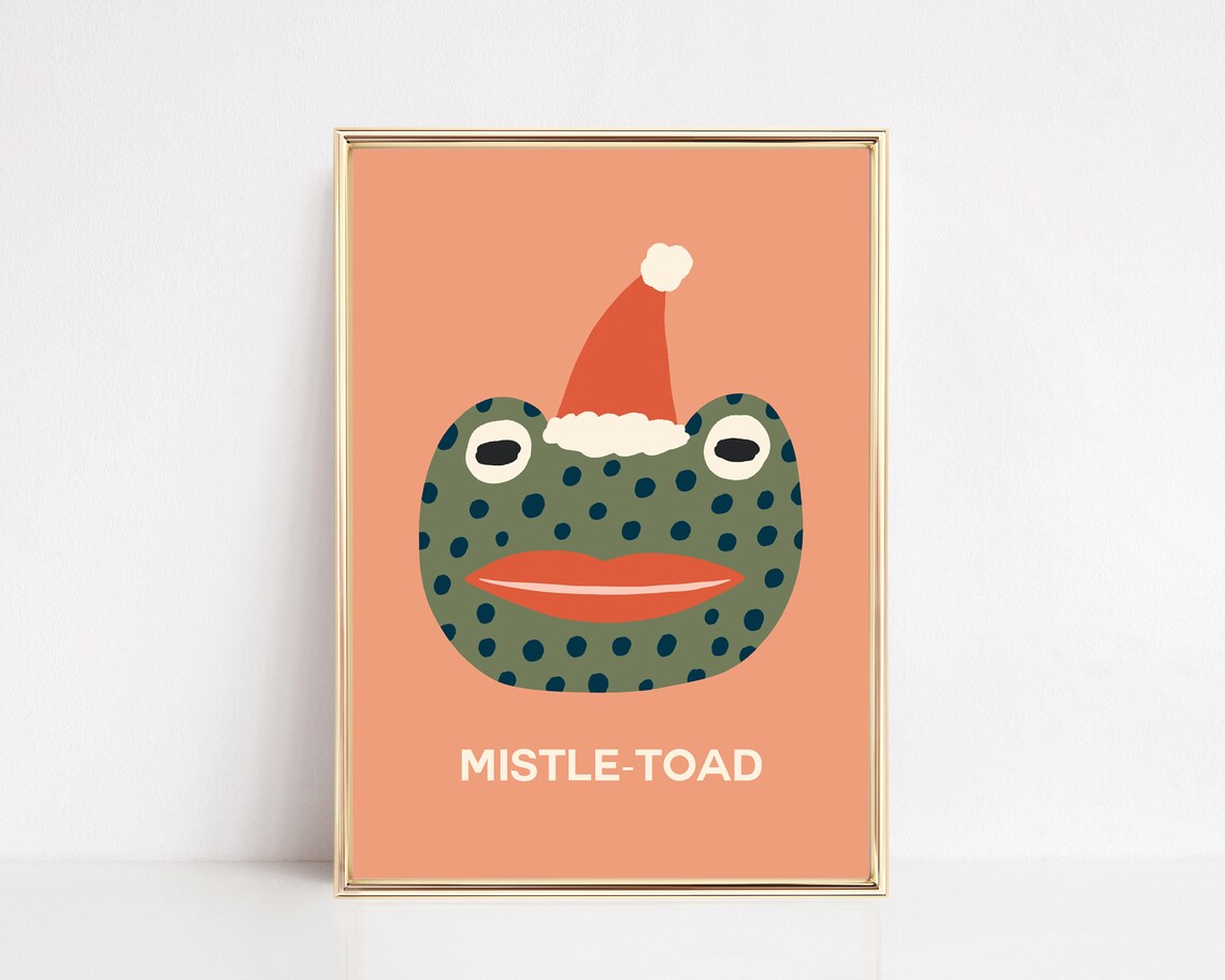 Funny Christmas Frog Holiday Decor Art Print