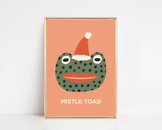 Funny Christmas Frog Holiday Decor Art Print