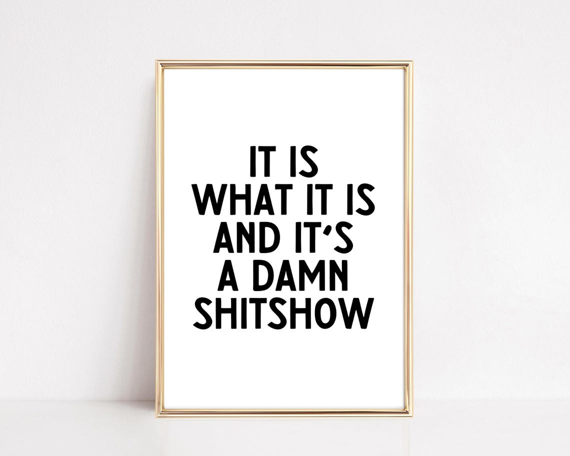 It Is What It Is And It Is A Damn Shitshow Funny Office Quote Poster