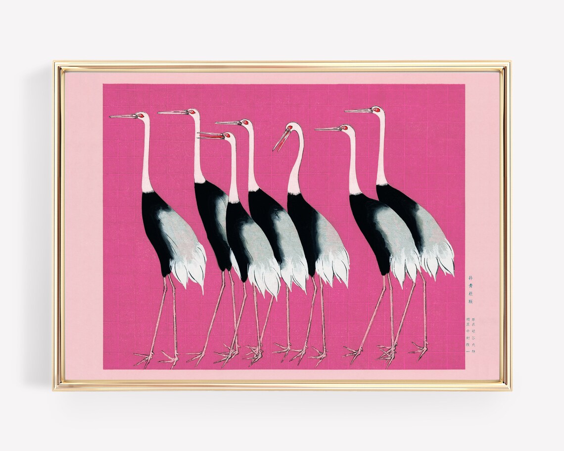 Vintage Pink Boho Wall Art, Feminine Art Print
