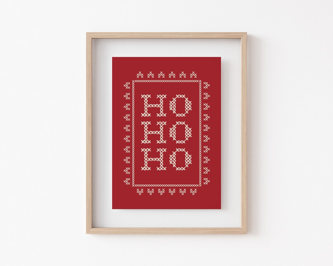 Ho Ho Ho Print, Kitschy Christmas Wall Art - Image 2