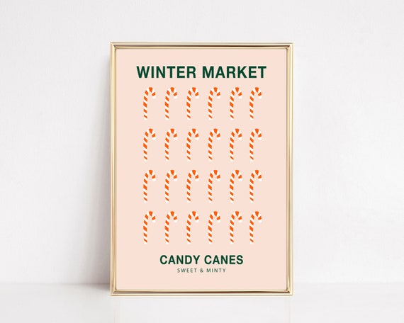 Pink Christmas Flower Market, Modern Holiday Art Print