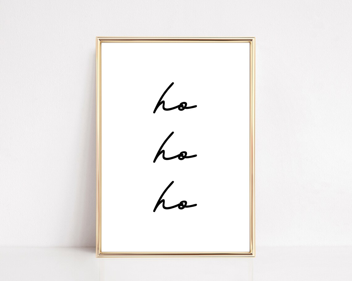 Ho Ho Ho Christmas Minimalist Wall Art Print