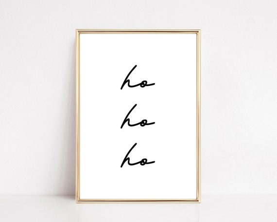 Ho Ho Ho Christmas Minimalist Wall Art Print