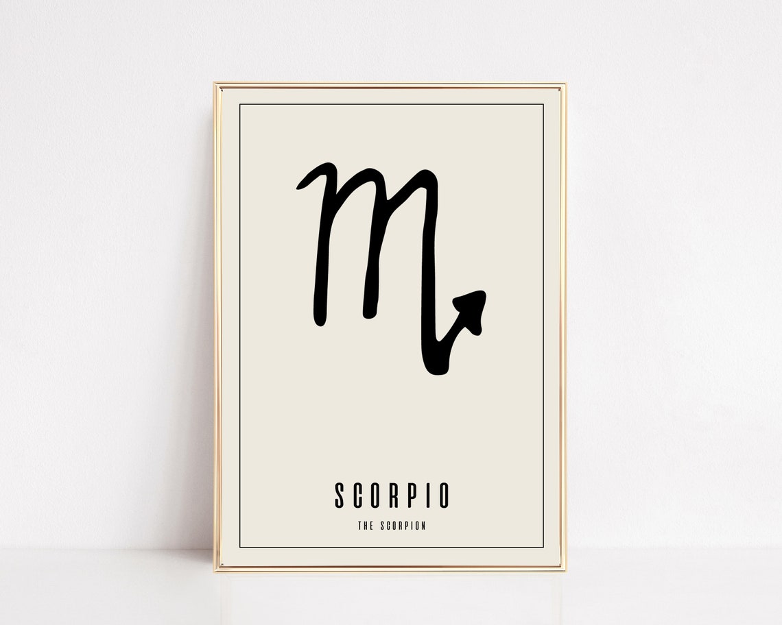 Scorpio Zodiac Symbol Minimalist Black Astrology Sign Poster