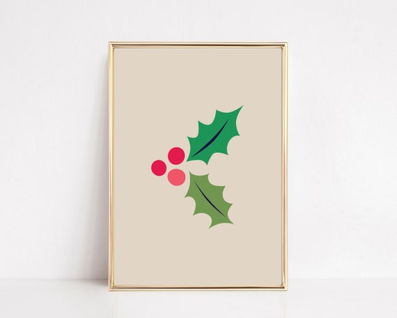 Modern Christmas Green Wall Art Print