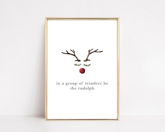 Be The Rudolph Cute Reindeer Face Minimalist Christmas Poster