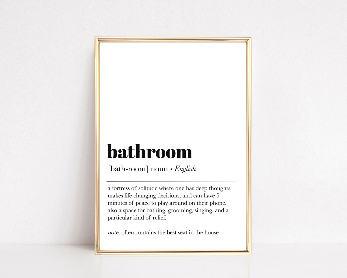 Bathroom Definition Fortress of Solitude Funny Noun Quote Wall Art