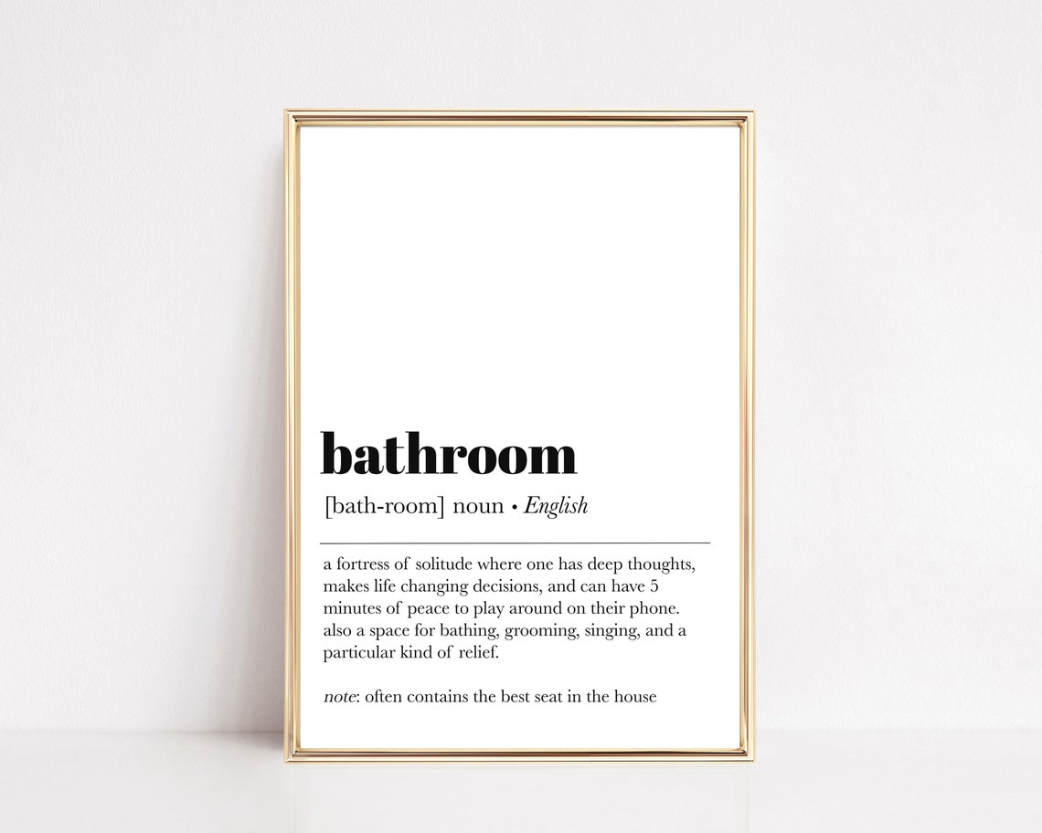 Bathroom Definition Print Funny Bathroom Art Bathroom Print Bathroom Wall Decor Washroom Print Guest Bathroom