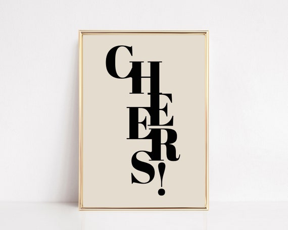 Cheers Bar Cart Decor Art Print
