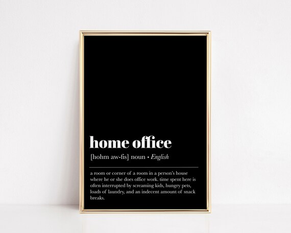 Funny Office Wall Art Home Office Decor Work From Home Wall Art Definition Print Office Humor Wall Decor Wall Art