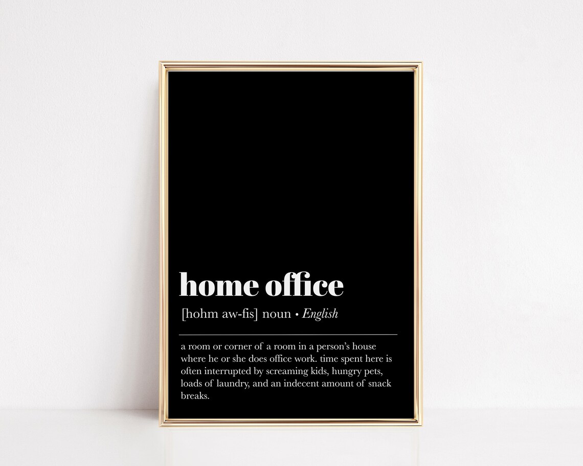 Funny Office Wall Art Home Office Decor Work From Home Wall Art Definition Print Office Humor Wall Decor Wall Art