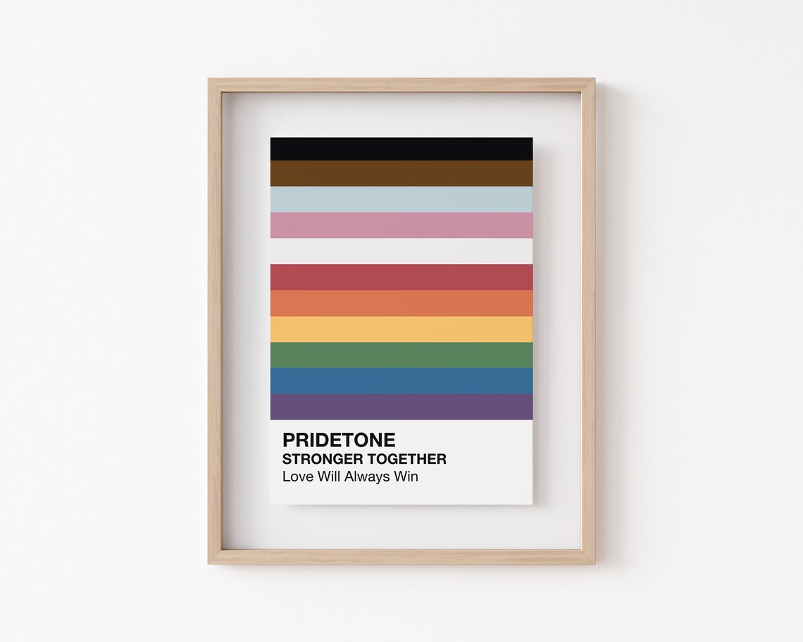 Pride Flag Art Print, Inclusive LGBTQ Decor