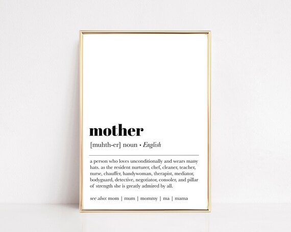 Mother Definition Minimalist Art Print for Mom