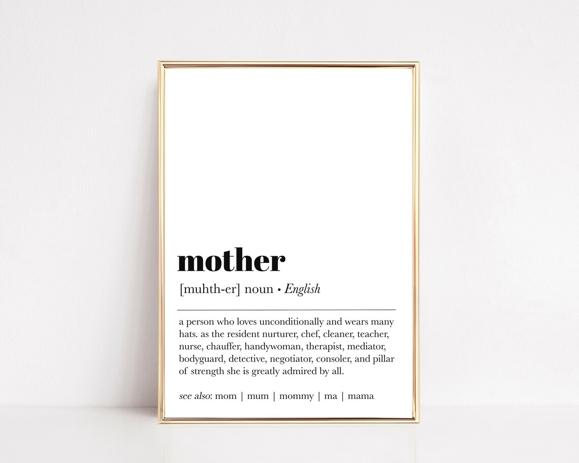 Mother Definition Minimalist Art Print for Mom