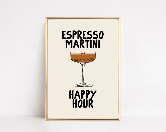 Espresso Martini Print Bar Cart Print Espresso Martini Art Bar Cart Wall Art Cute Kitchen Decor Art Print