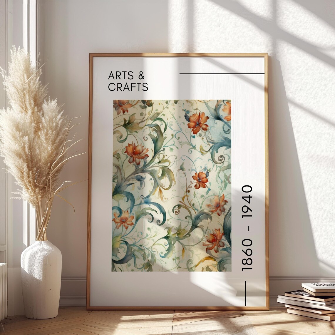 Arts and Crafts 1860 to 1940 Floral Watercolor Exhibition Art Poster