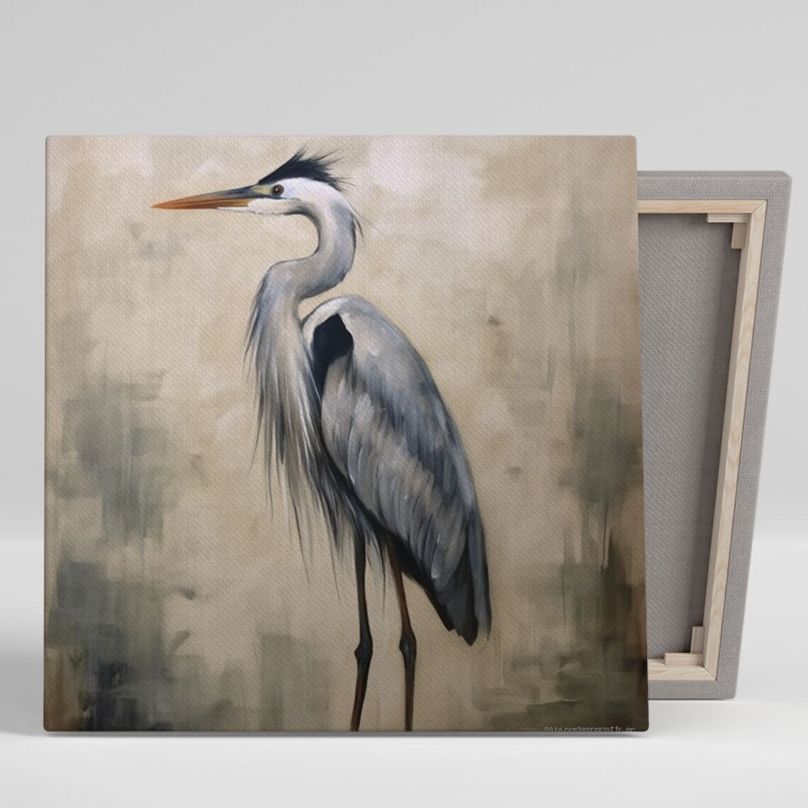 Heron Bird Art Print, Contemporary Wildlife Decor